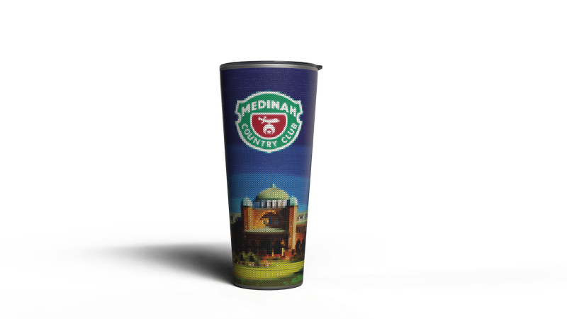 Medinah club cup with clubhouse illustration